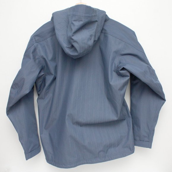 Patagonia Men's Outdoor Rain Jacket Large Blue Mesh Lined with Removable Hood - Picture 2 of 9